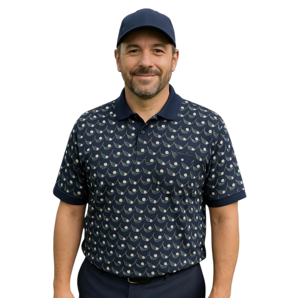 NWT-Columbia Golf‎ Print Polo in Blue – Size XL